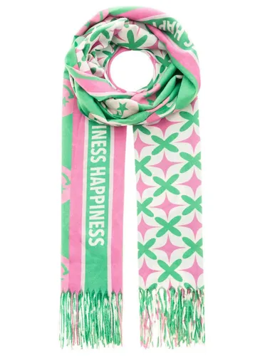Zwillingsherz Schal Tuch mit Fransen - Modell Smile in Grün - Stylischer rechteckiger Schal für Damen, ideal für Frühling und Herbst. Multifunktional einsetzbar und aus hochwertigem Material gefertigt. Perfekt für jedes Outfit und jeden Anlass.