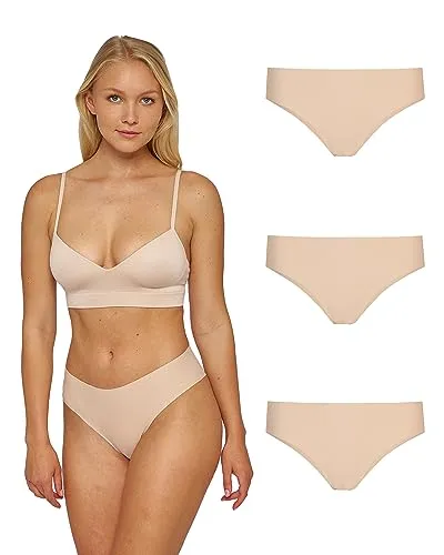 Snocks Mikrofaser Hipster Damen Nude S/36 - Bequeme Seamless Unterwäsche - Funktionsunterwäsche mit perfekter Passform aus superweicher Mikrofaser, unsichtbar unter der Kleidung und ideal für jeden Tag.