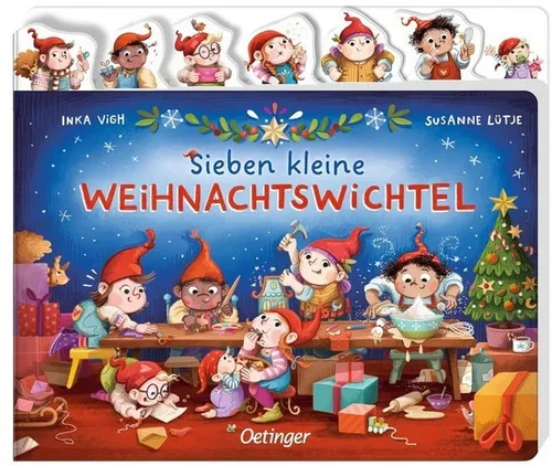 Sieben kleine Weihnachtswichtel ►►►UNGELESEN Susanne Lütje PappGriffregisterbuch