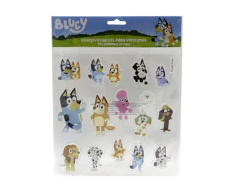Bluey Gel Fenstersticker wiederverwendbare Fensterdeko für Kinderzimmer
