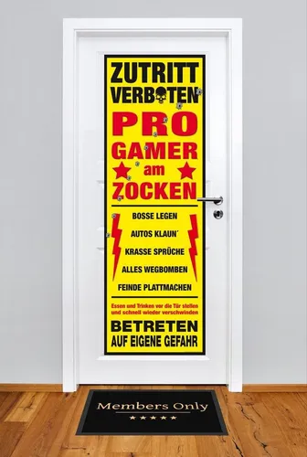 Poster Fun - Türposter - Progamer Am Zocken