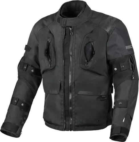 Macna Higera Solid wasserdichte Motorradjacke, schwarz, M - Motorradjacke mit 2-Lagen-Konstruktion und herausnehmbarem Thermofutter für ganzjährige Nutzung. Ideal für optimale Belüftung und Sicherheit dank integrierter Protektoren.