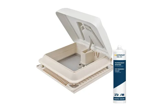 Fiamma Vent 28 Dachhaube - Hochwertige Kurbeldachluke - Dachfenster für Wohnmobile mit aerodynamischem Design und engmaschigem Moskitonetz. Ideal für Belüftung und Licht, passt perfekt in Montageöffnungen von 28 x 28 cm.