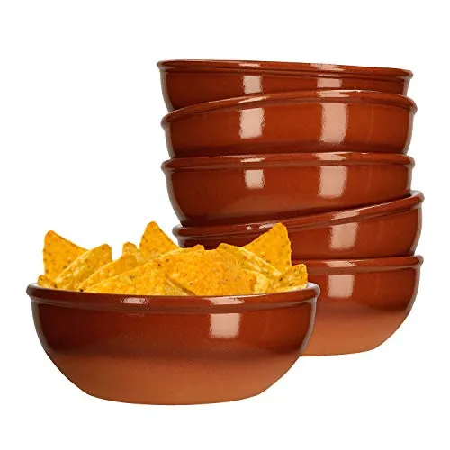 MamboCat Servier-Schale I Tonschale I Tonware I 6er Set I Ø 12,5 cm I Größe S I Mediterran I Glasiert I Unikat Handarbeit I Antike/Vintage I Mittelalter I Wikinger
