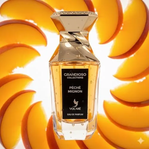 Péché Mignon Eau de Parfum 100 ml – Gourmand-Fruchtiger Unisex Duft mit Pfirsich, Schwarzer Johannisbeere & Safran | Leder & Sandelholz Basis