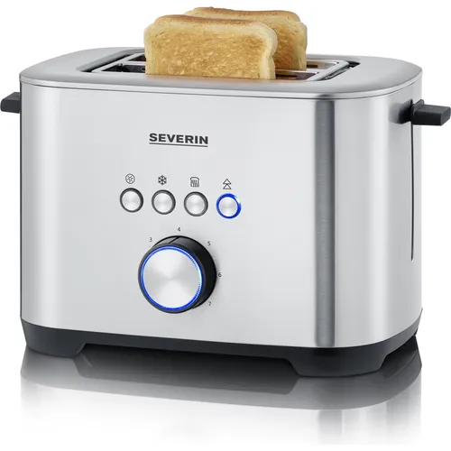 Severin Toaster AT2620 (Type2510) - Edelstahl Toaster für perfekten Toastgenuss - Toaster aus Edelstahl mit 6 Bräunungsstufen für individuell perfekt geröstetes Brot, ideal für jeden Frühstückstisch.