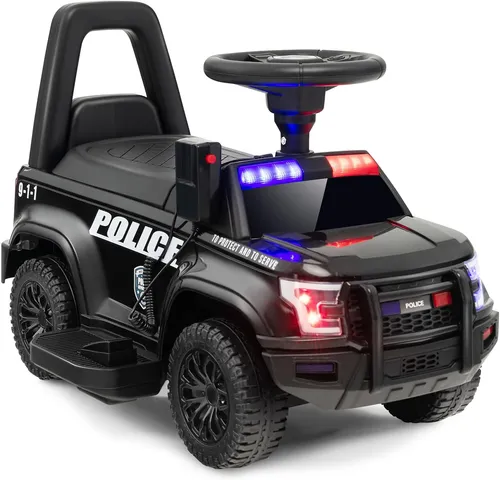 GOPLUS Kinder Elektroauto Polizei 6V mit Megaphon und Lichtern