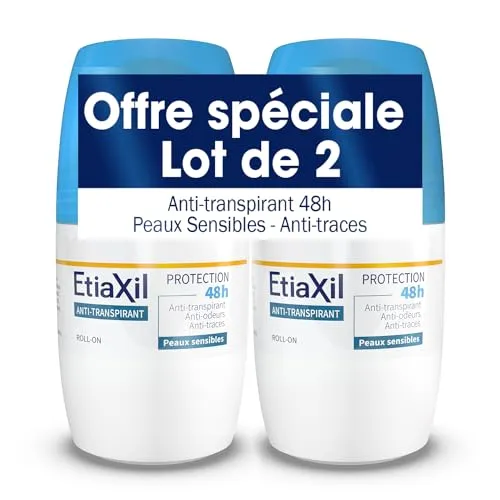 ETIAXIL - Anti-Transpirant - Moderate Schweißbehandlung - Achseln - Schutz 48h - Roll On - 50 ml (2 Stück)