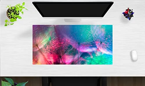 Schreibtischunterlage abwaschbar - Pusteblume im Farbspiel - aus premium Vinyl - in verschiedenen Größen - Made in Germany (80 x 40 cm)