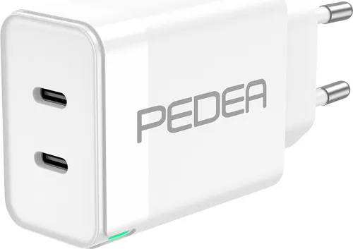 PEDEA Schnellladegerät Dual PD 40 Watt USB Typ C/C, weiß (60040104)