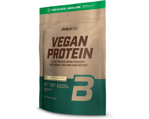 BioTech USA Vegan Protein 2000 g - Vanillekuchen - Protein Shakes & Muskelaufbau, pflanzliches Protein für Muskelaufbau und Regeneration, ideal für Veganer und gesundheitsbewusste Sportler.