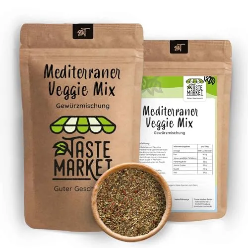 Mediterraner Veggie Mix 100 g Gewürzsalz mit Meersalz, Kräutern & Paprika – Perfekt für mediterranes Gemüse, Salate & Grillgerichte