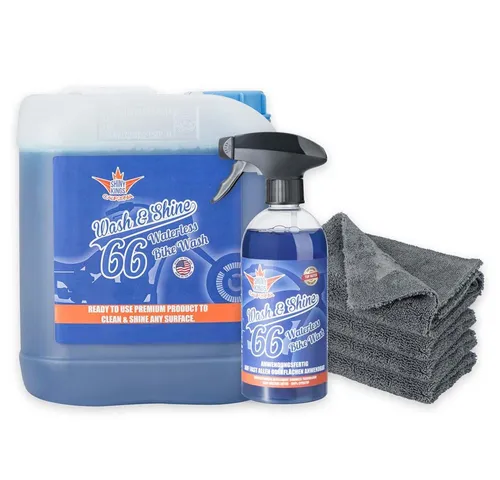 Shinykings Wash & Shine BIKE - Schnellreiniger - 5,5 Liter + 4 x Spezialtuch Flüssigreiniger