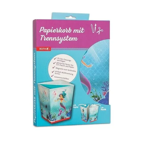 ROTH PAPIERKORB MIT TRENNSYSTEM MEERJUNGFRAU PAPIER-KORB