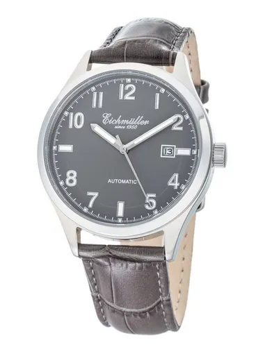 Eichmüller Automatikuhr Herrenuhr RE7041 mit Lederband - Elegante Automatikuhr für Herren mit hochwertigem Miyota-Werk und 42 Stunden Gangreserve. Das graue Zifferblatt und das stilvolle Lederband sorgen für einen komfortablen Sitz und machen sie zum perfekten Begleiter für jeden Anlass.