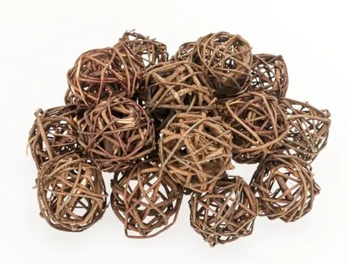 NaDeco Brunch Ball Natur 4cm 20 Stück Rankenkugel Rattankugel Rattanball Rebenhügel Rattanball Rattankugel Dekokugel Dekobälle Weidenkugel Weidenbälle Naturkugel