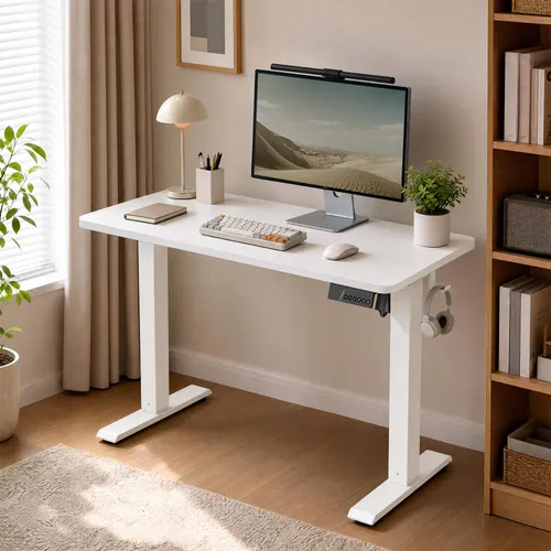 VASAGLE Höhenverstellbarer Schreibtisch 80 x 50 cm - Elektrisch mit Memory-Funktion - Erleben Sie flexibles Arbeiten mit dem elektrisch höhenverstellbaren Schreibtisch (72-120 cm). 4 Memory-Tasten für individuelle Einstellungen und leiser Betrieb unter 48 dB sorgen für eine angenehme Arbeitsatmosphäre.