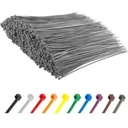 Kabelbinder 1000 Stück 300 x 4,8 mm UV-beständig Silber - Praktisches Set mit 1000 Kabelbindern in Silber, ideal für Heimwerkerprojekte und gewerbliche Anwendungen. Robuste Nylonqualität und UV-beständig. Größe: 300 mm x 4,8 mm, Zugfestigkeit 22,2 kg.
