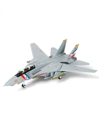 NUOTIE F-14A Tomcat 1/100 Metall-Flugzeugmodellbausätze mit Ständer VF-2 Kopfgeldjäger DieCast Alloy Fighter Modell Jet vorgefertigte Militärflugzeugsammlung für Display oder Geschenk