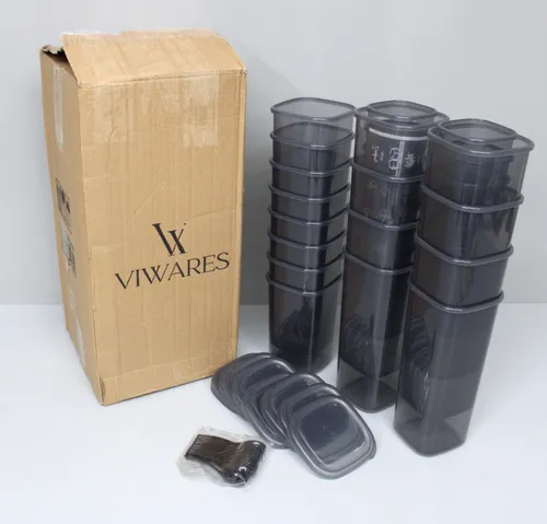 Viwares Vorratsdosen Set - 36er luftdichte Behälter für Küche - Vorratsdosen-Sets mit 36 luftdichten Behältern, ideal für die stilvolle Aufbewahrung von Lebensmitteln. Platzsparend, stapelbar und spülmaschinenfest für eine perfekte Küchenorganisation.