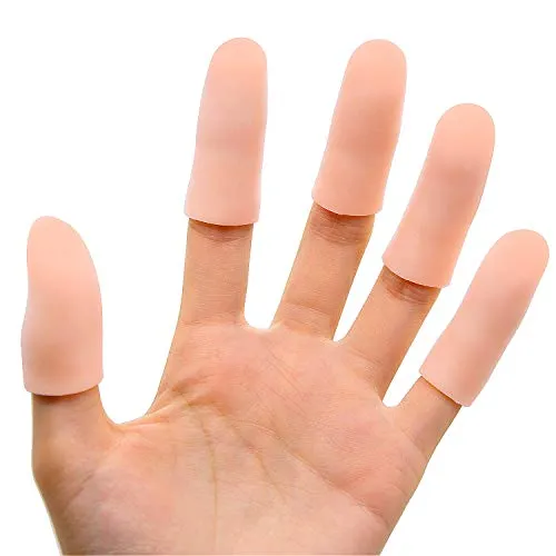 Bukihome Fingerschutz Silikon, [12x] Gel-Fingerlinge, Fingerhülsen die für Triggerfinger, Handekzem, Finger-Knacken, Fingerarthritis