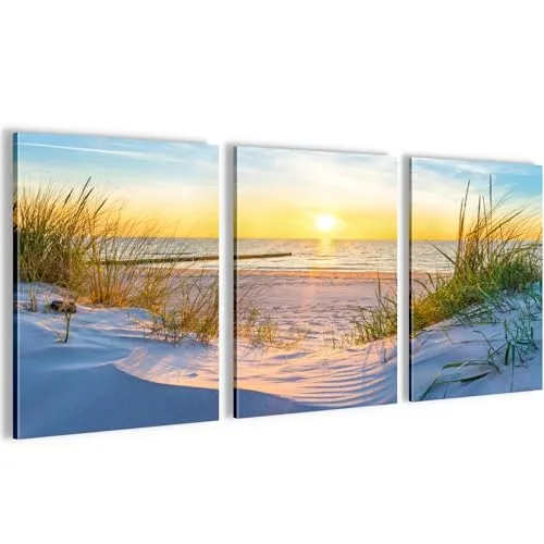 Novart Wandbilder Set Strand Meer Boho in blau von Novart