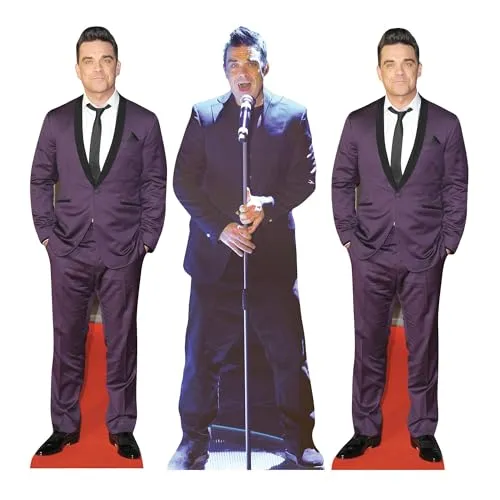 Star Cutouts CS1234 Robbie Williams Regal Top Cutout Pack of Three Cardboard Cutouts Height 31cm