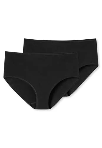 Produktbild Schiesser Damen Slip Midi 2er Pack Doppelpack 95/5-175996, Größe Damen:42, Farbe:schwarz