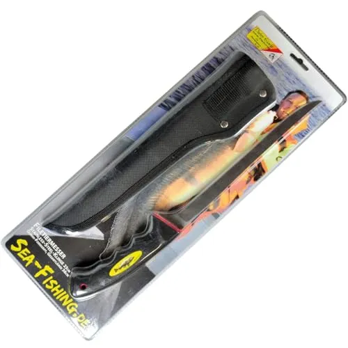 Dieter Eisele Filetiermesser mit 23cm Klinge - Angelmesser, Messer zum Filetieren von Fischen, Filetiermesser für Dorsch & Köhler