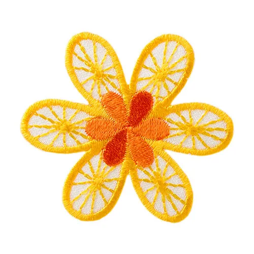 Mono Quick 04161 Blume, gelb Bügelbild, Patch, ca. 4,4 x 3,9 cm Blüte Blümchen