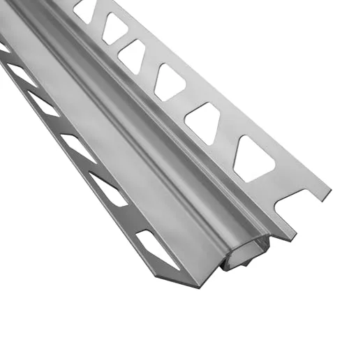 IN-T77 LED Premium Fliesenprofil Ecke innen 10mm silber - 1m klar