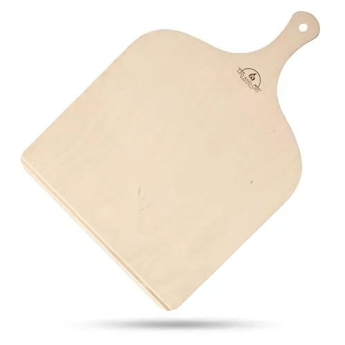 Leo and Gio Pizzaschieber für Pizzastein, Pizzaschaufel, Schneidebrett aus Holz, Pizza Schaufel für Backofen und Grill, Peel für Pizzawender, Zubehör für Küche, Schneidebrett (1, L 35 X 45)
