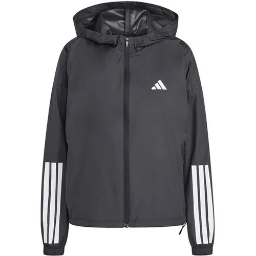 ADIDAS Damen Schlupfjacke Hyperglam 3-Streifen Windbreaker - Der Hyperglam 3-Streifen Windbreaker kombiniert Stil und Funktionalität. Mit wind- und wasserabweisendem Material sowie praktischen Reißverschlusstaschen ist er ideal für aktive Tage. Passe die Passform individuell an und genieße höchsten Komfort.