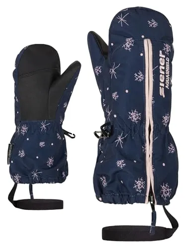 ZIENER Kinder Handschuhe LANGELO AS(R) MINIS - Skihandschuhe für Kleinkinder, wasser- und winddicht mit AQUASHIELD Membran, extra langer Reißverschluss für einfaches An- und Ausziehen und PFC-frei aus recycelten Materialien.