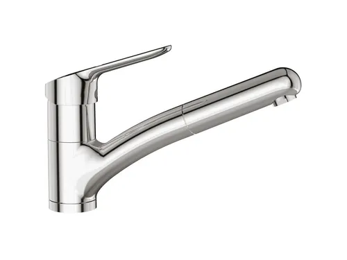 Ideal Standard Ceraflex Niederdruck Küchenarmatur mit 1-Funktionsbrause - Küchenarmatur für Niederdrucksysteme mit ausziehbarem Auslauf, integrierter BlueStart-Technologie für Energieeffizienz und sicherem Temperaturbegrenzer.