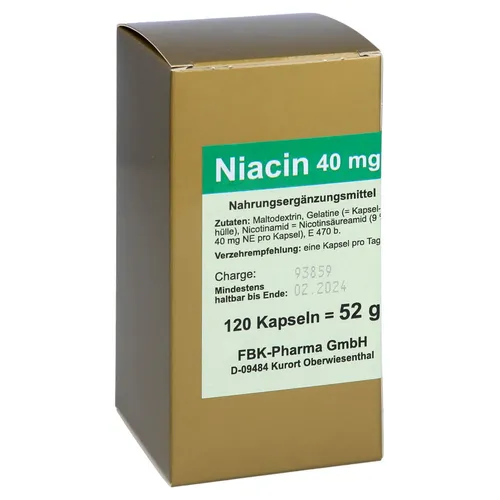 Niacin 40 mg pro Kapsel 120 St