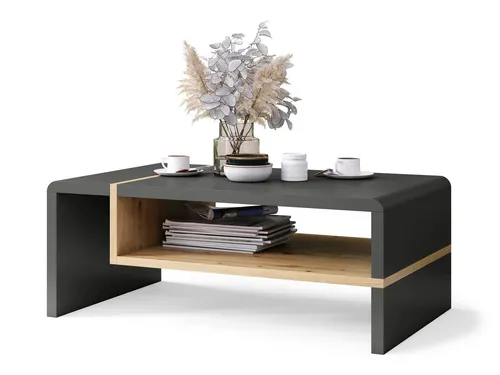 Folk Couchtisch Anthrazit matt/Eiche Artisan 100x60x40 cm - Moderner Wohnzimmertisch mit praktischer Ablagefläche - ideal für kleine Räume und vielseitig einsetzbar. Robuste Materialien sorgen für hohe Stabilität und Langlebigkeit.