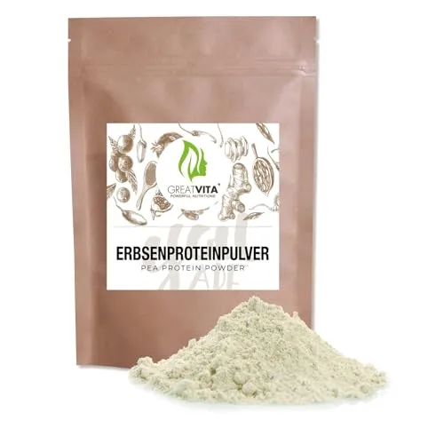 Erbsenprotein Pulver 1000g | 85% Eiweiß Isolate, 18 Aminosäuren | Vegane Premiumqualität, ohne Zuckerzusatz & gentechnikfrei | Ideal für Shakes & Smoothies - Hochwertiges pflanzliches Erbsenmehl