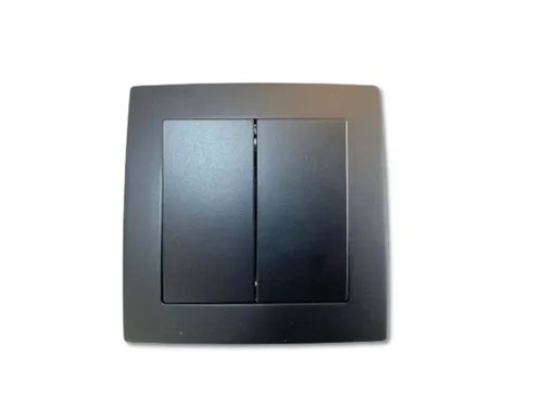 Lichtideen Schalter 2640 Levina sw/sw Taster 2er schwarz 230 Volt 10 Ampere (Taster, Schalter, Antennendose, Steckdose mit USB lieferbar)