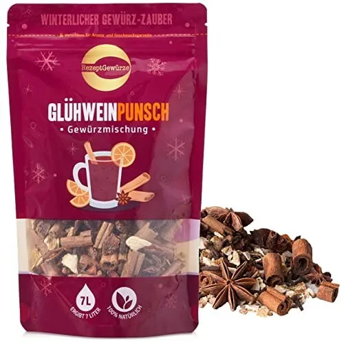 Punsch und Glühwein Gewürzmischung 100g – Köstliches Glühweingewürz von NutriPur