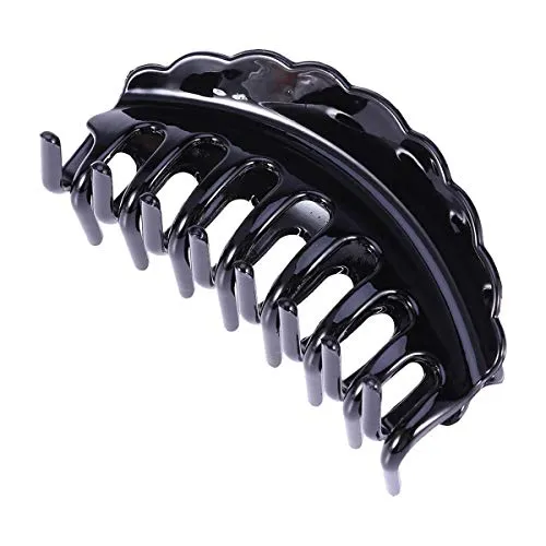 Frcolor Haarklammern, groß, Kunststoff, rutschfest, für Damen, dickes Haar, Schwarz