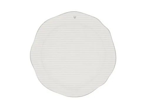 Bastion Collections Frühstücksteller Graues Herz, Spülmaschinengeeignet, Weiß, Motiv: graues Herz + Streifen