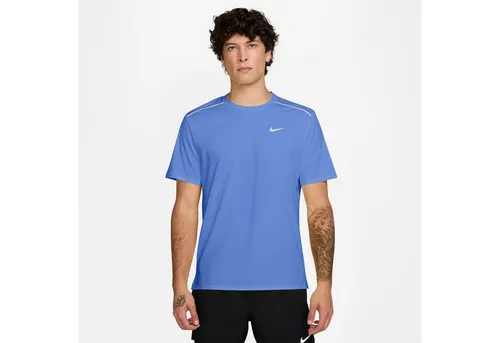 Nike Laufshirt M NK DF UV MILER SS - Sportliches, reflektierendes Design in Blau XXL - Hochwertiges Laufshirt mit atmungsaktivem, schnell trocknendem Material. Ideal für Sportler, die Wert auf Komfort und Sichtbarkeit legen. Perfekt für den täglichen Lauf.