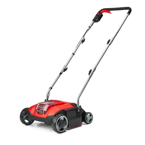 Einhell Akku-Vertikutierer GC-SC 18 28 Li-Solo - 18 V, bürstenloser Elektromotor, 28 cm Messerwalze, 3-stufige Arbeitstiefeneinstellung, ergonomisch und platzsparend verstaut