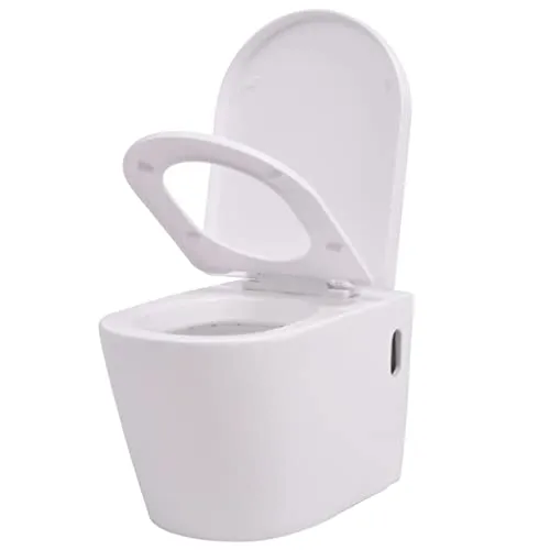vidaXL Wandmontierte Toilette Keramik Weiß - Elegante Wand-Hänge-Toilette aus Keramik mit Soft-Close-System, vereinfacht die Reinigung und ergänzt jedes Badezimmer stilvoll. Ideal für moderne Badezimmergestaltung.