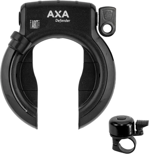 AXA Defender Art Rahmenschloss Schwarz inkl. Fahrradklingel