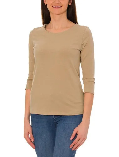 Alkato Longshirt Alkato Damen Shirt 3/4 Arm mit Rundhals in beige von Alkato