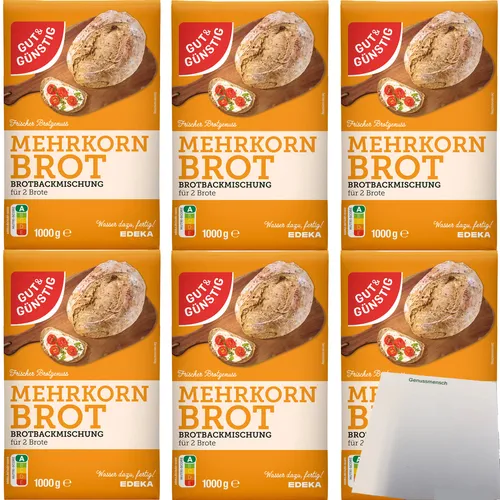 Gut&Günstig Brotbackmischung Mehrkornbrot 6er Pack 6x1000g Packung usy Block