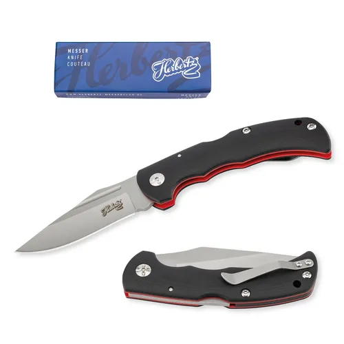 Herbertz G10 Taschenmesser - Schwarz, One Size - Robustes Taschenmesser mit scharfer Klinge, ideal für den täglichen Einsatz und Outdoor-Abenteuer.