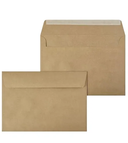 Netuno 20 Briefumschläge Kraftpapier Braun DIN C5 16,2x22,9 cm
